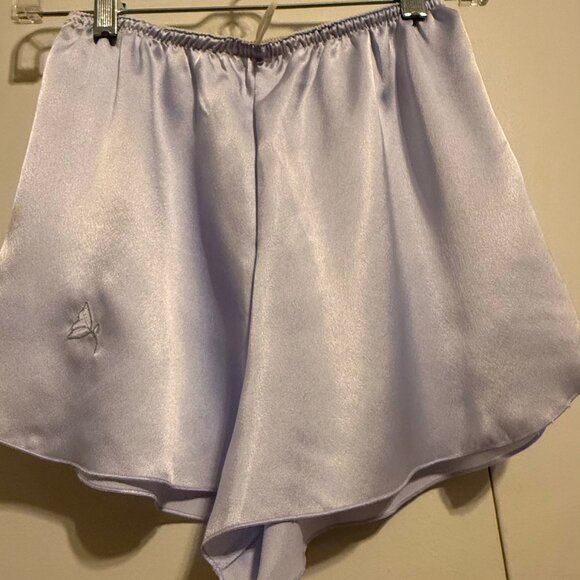 Vintage Lucie Ann Silk Camisole and slip shorts, periwinkle, size small - Picture 3 of 3